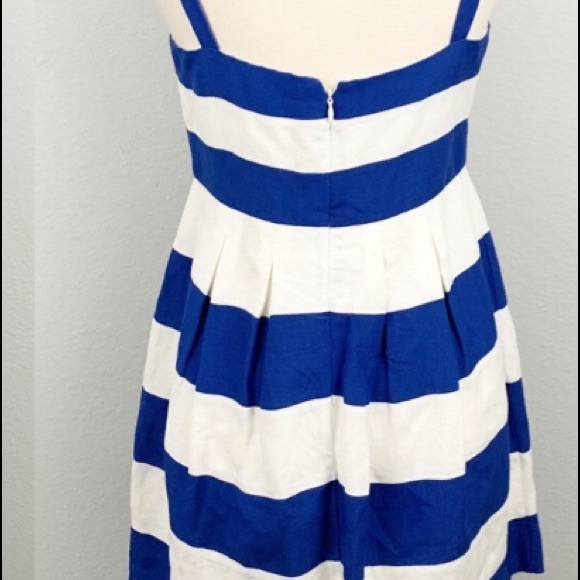 Ann Taylor LOFT Striped Fit and Flare Dress 4P - Picture 2 of 5